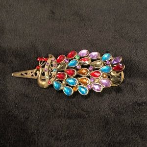 Peacock hair clip